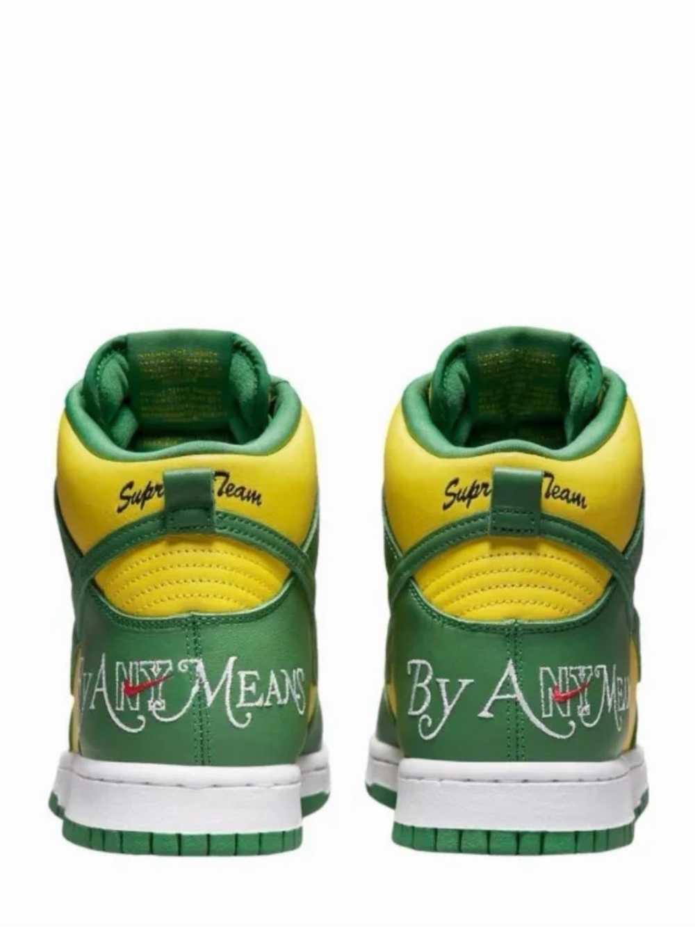 Nike x Supreme SB Dunk “by any means” High-Top Sneakers in Green & Yellow - Picture 3 of 4